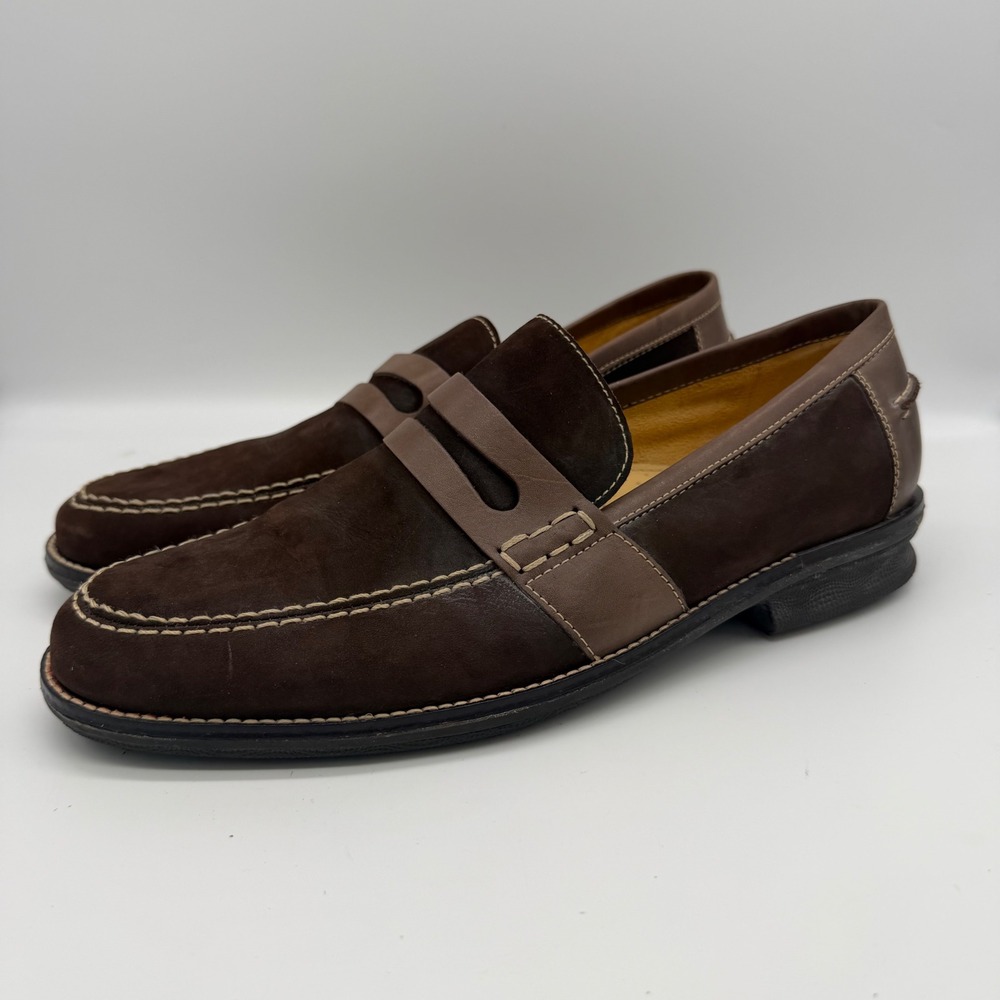 Sandro Moscoloni Mens Brown Suede Leather Penny Loafers Size 10D 6060 LV Brazil